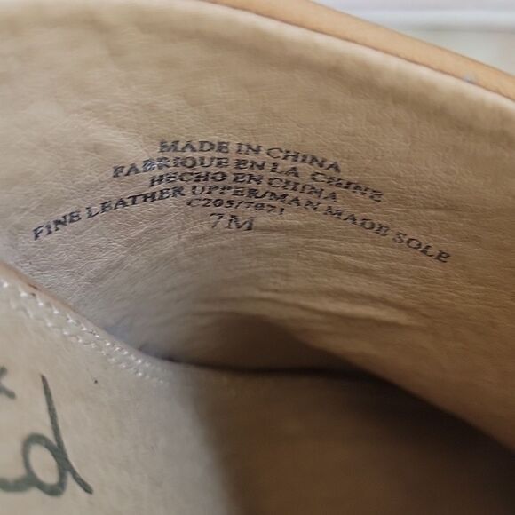 Splendid Tan Leather Slip On Wedges Size 7 - Picture 5 of 7